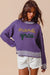 Mock Neck Mardi Gras Tinsel Scrip Sweater So Me 