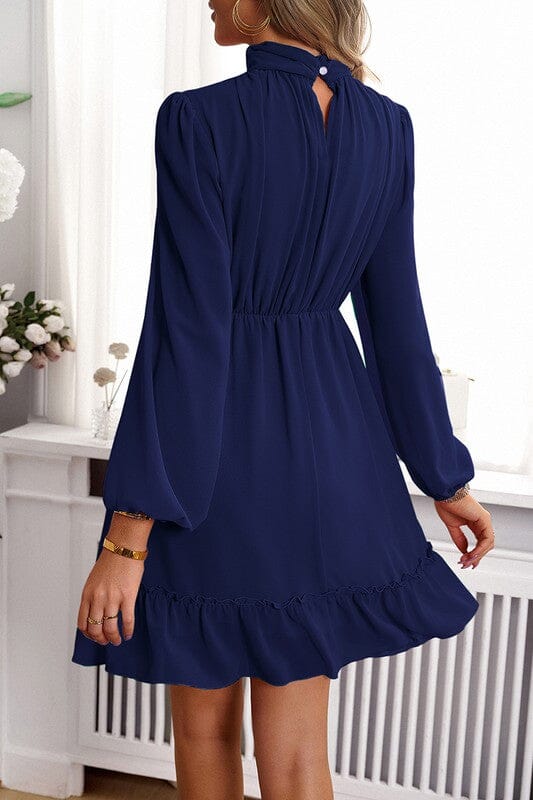 Mock Neck Smocked Waist Dress supreme fashion 