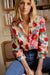 Multicolor Floral Long Sleeve Button-Down Shirt Youmi 