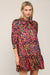 Multicolor Leopard Tie Neck Dress Fate 