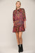 Multicolor Leopard Tie Neck Dress Fate 