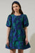 Navy and Emerald Zoe Jacquard Dress Sugarlips 