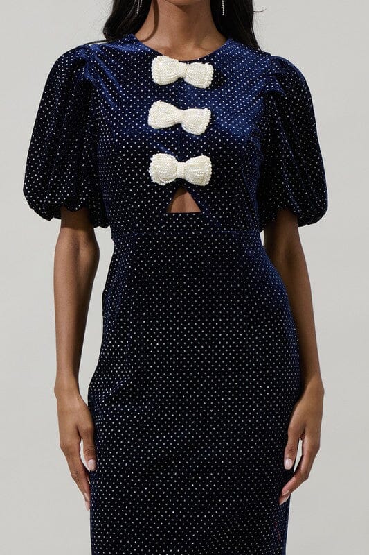 Nelly Dot Pearl Bow Midi Sugarlips 