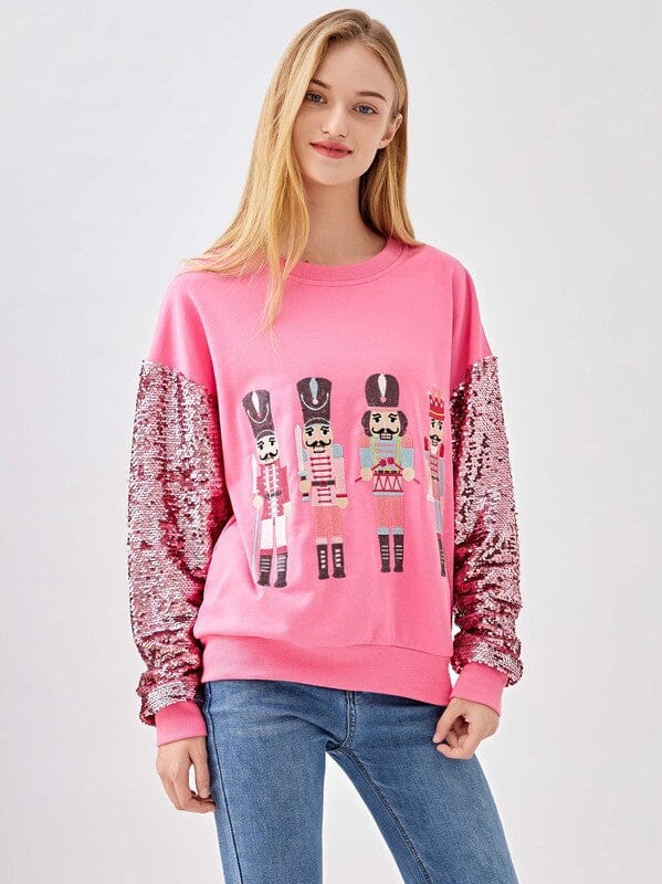 Nutcracker Sequin Sleeve Sweater why dress 