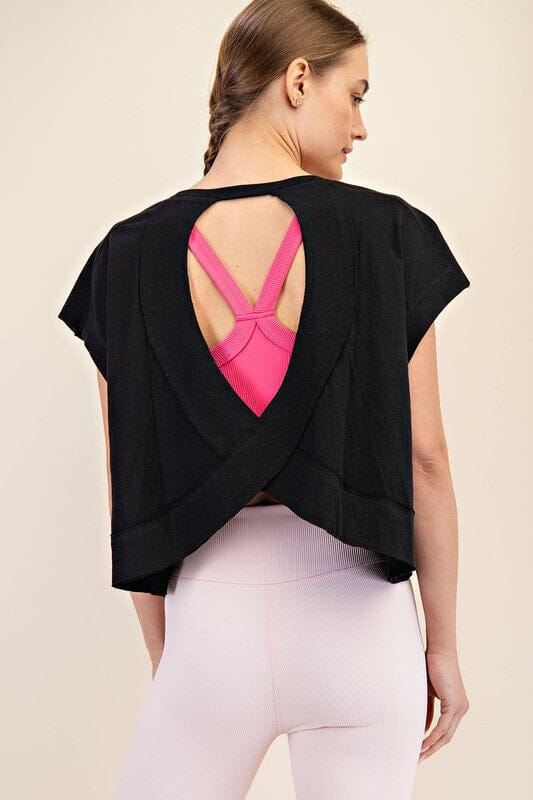 Open Back Cotton Slub Top Rae Mode small Black 