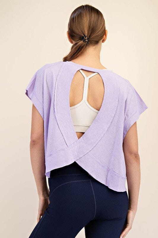 Open Back Cotton Slub Top Rae Mode small Lavender 