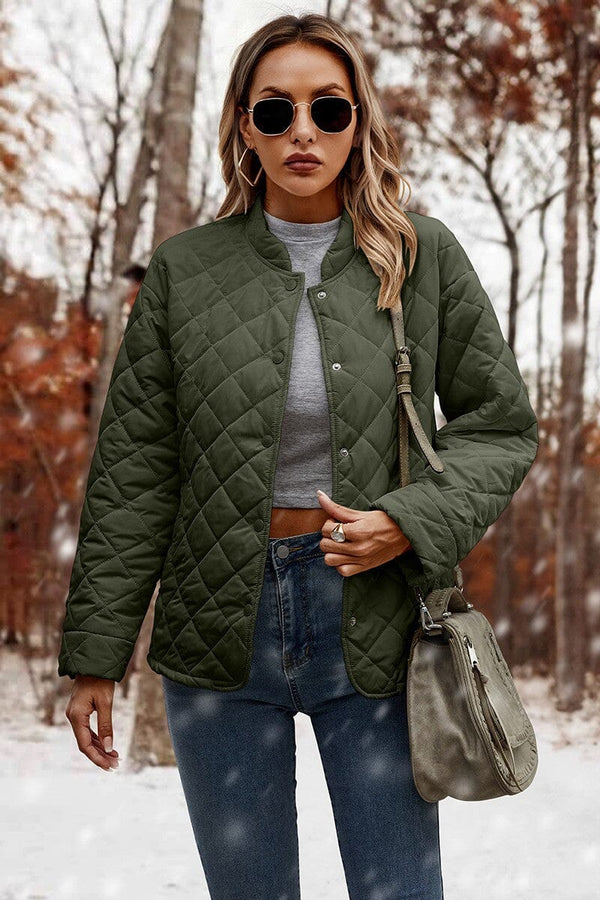 Open Front Button Solid Pocket Jacket - SNAP-Something New And Pretty