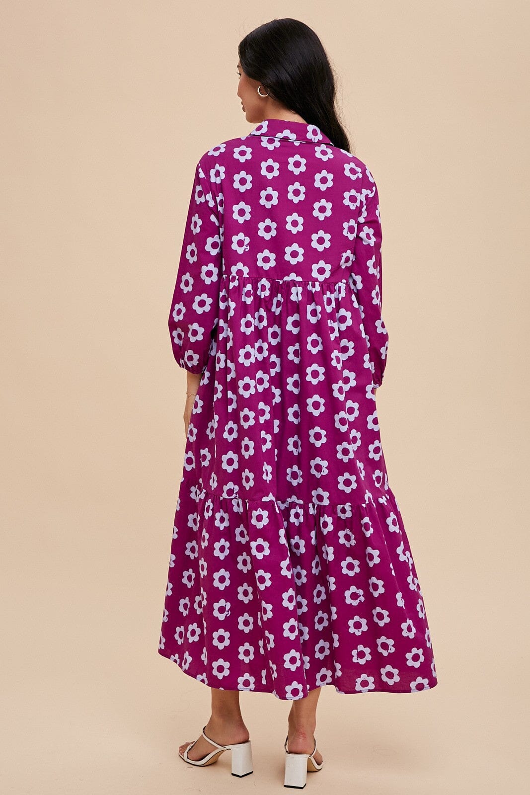 ORCHID FLORAL COLLARED FROCK DRESS In Loom 