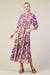 Orchid Floral Split Neck Maxi Dress skies are blue 