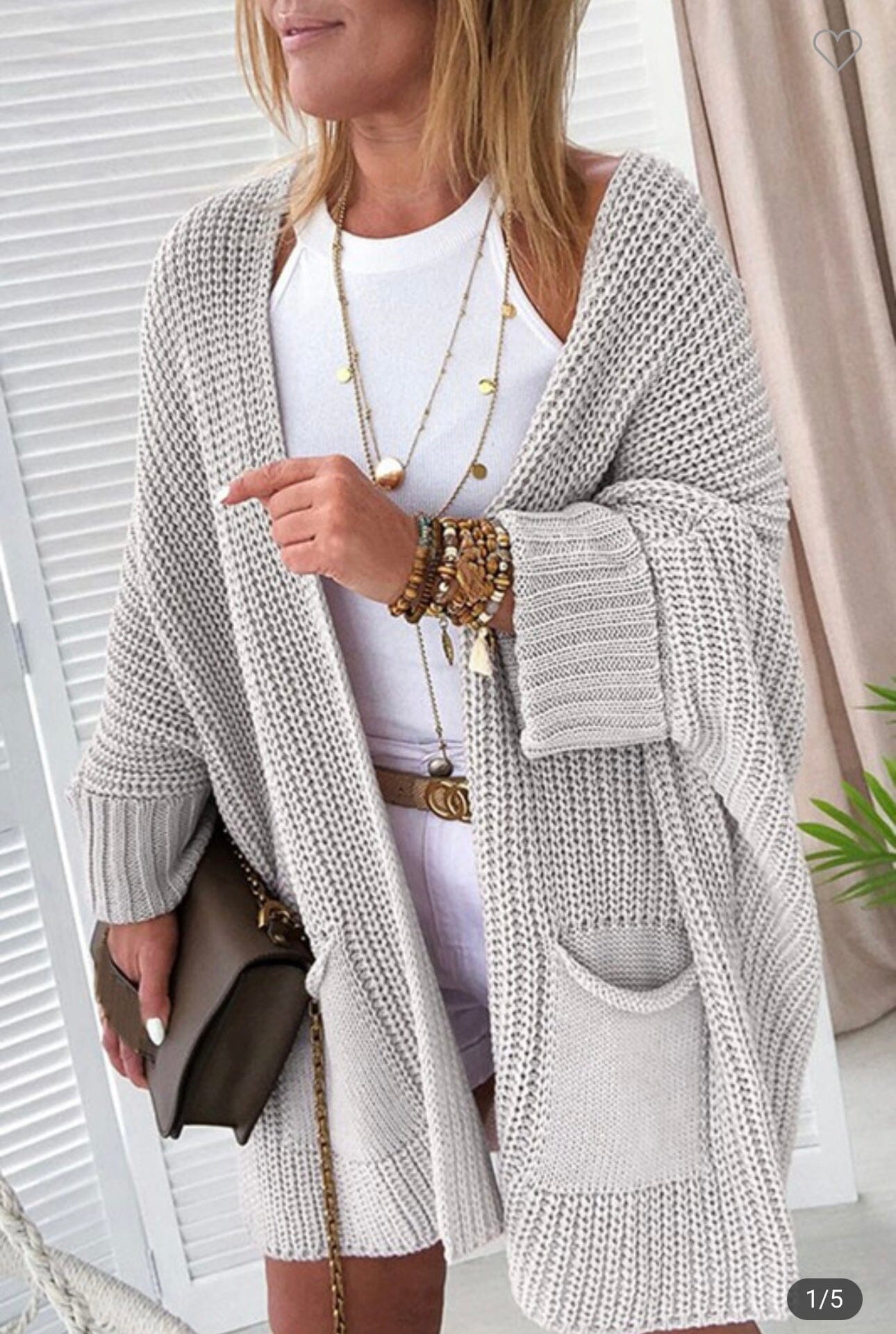 Oversized Fold Over Sleeve Sweater Cardigan tops sweet lover fashions 