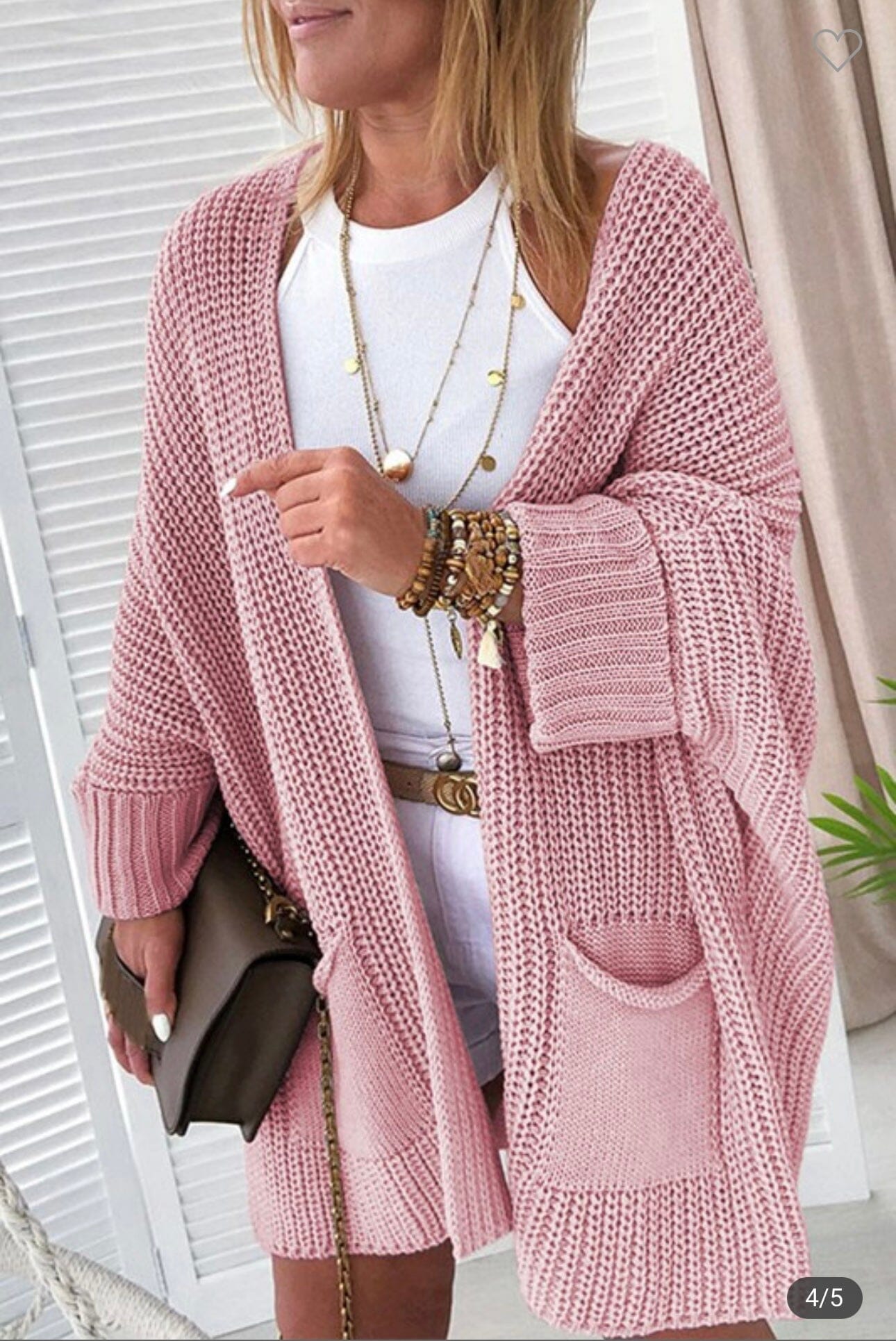 Oversized Fold Over Sleeve Sweater Cardigan tops sweet lover fashions 