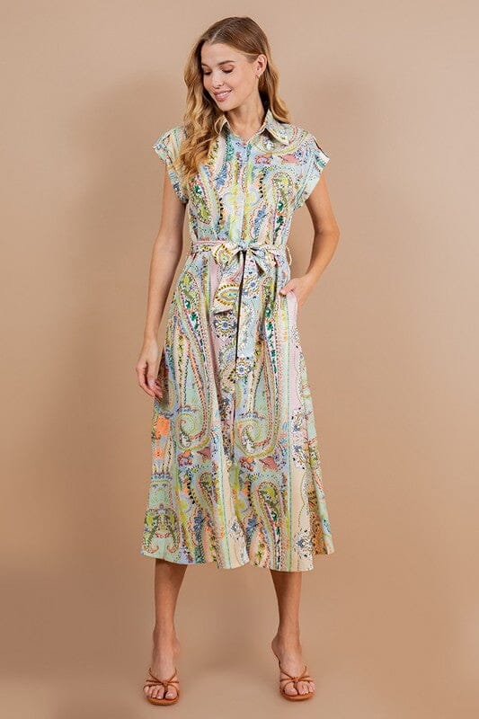 Paisley Collared Midi Sundayup 