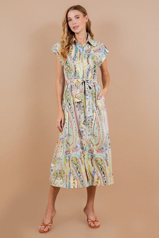 Paisley Collared Midi Sundayup 