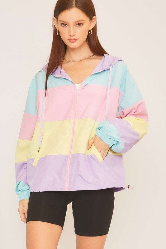 Pastel Colorblock Rain Jacket