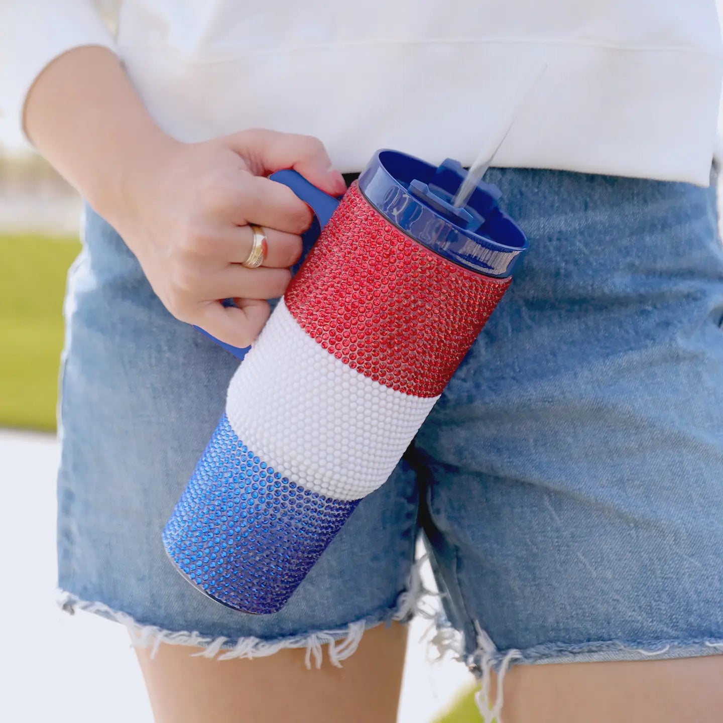 Patriotic Sparkle Tumbler mary square 