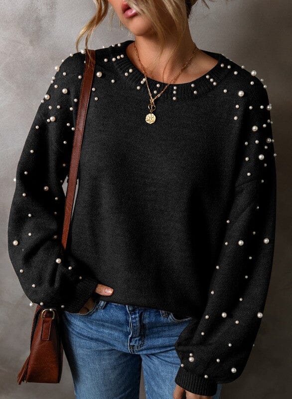 Pearl Drop Shoulder Sweater Shewin 