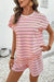 Pink and Green Striped Knit Set Shewin 