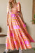 Pink and Orange Gingham Tie Shoulder Maxi Shewin 