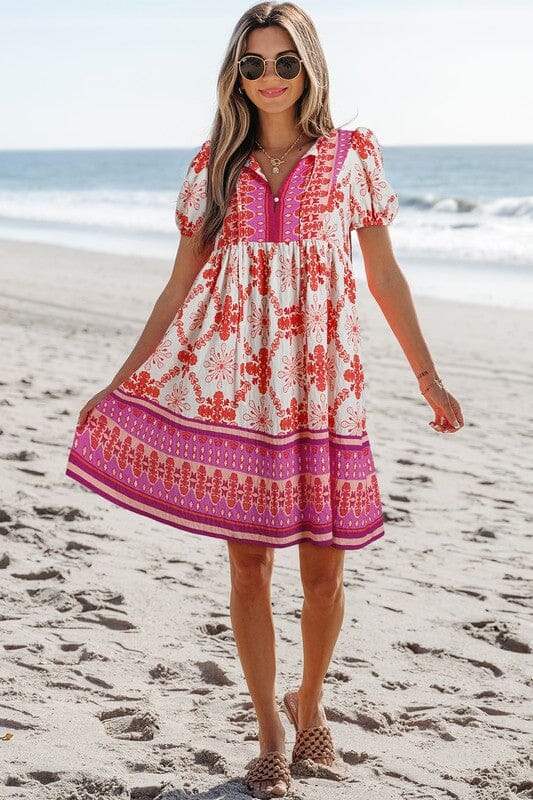 Pink Boho Dress Shiying 
