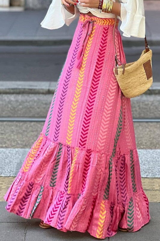 Pink Boho Maxi Skirt Wholesalesir 