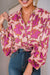 Pink Floral Batwing Sleeve Blouse shewin 