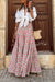 Pink Floral Elastic Waist Skirt Mayah Overseas 