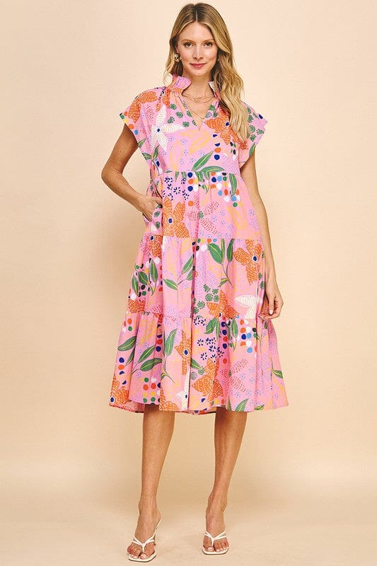 Pink Floral Tunic Midi - Ships Early March Pinch 