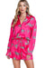 Pink Leopard Satin Pajamas Shewin 