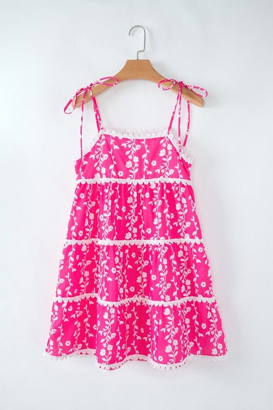 Pink Tiered Beach Dress Shiying 