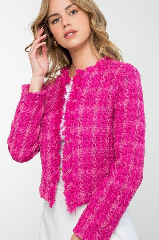 Pink Tweed Cardigan thml 