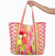 Pink/Yellow/Champagne Sequin & Beaded Large Tote Bag katydid 