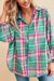 Plaid Button Casual Button Down Kentce 