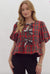 Plaid Peplum Sequin Bow Top Entro 