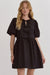 Poplin Bow Front Puff Sleeve Dress Entro 