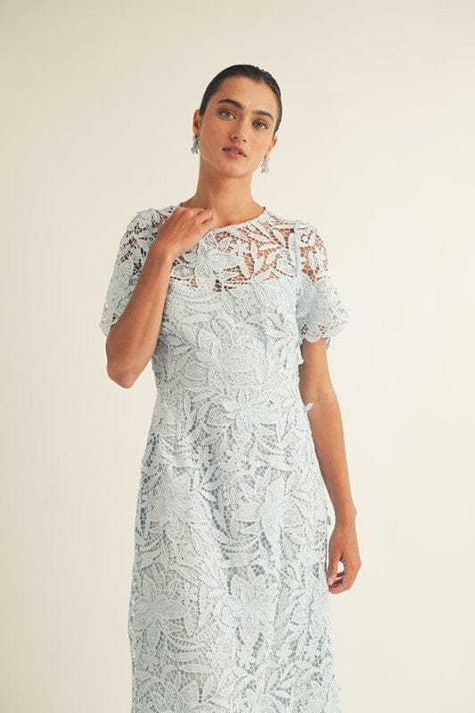 Powder Blue Peak-a-Boo Lace Dress just me 