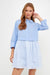 Powder Blue Striped Contrast Shirt Dress English Factory 