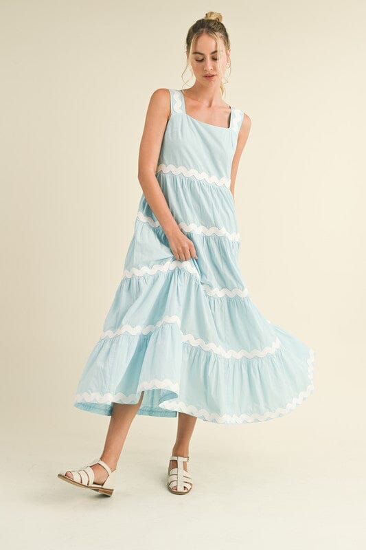 Powder Blue Tiered Ric Rac Maxi &merci 