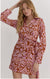 Printed Self Tie Wrap Dress entro 