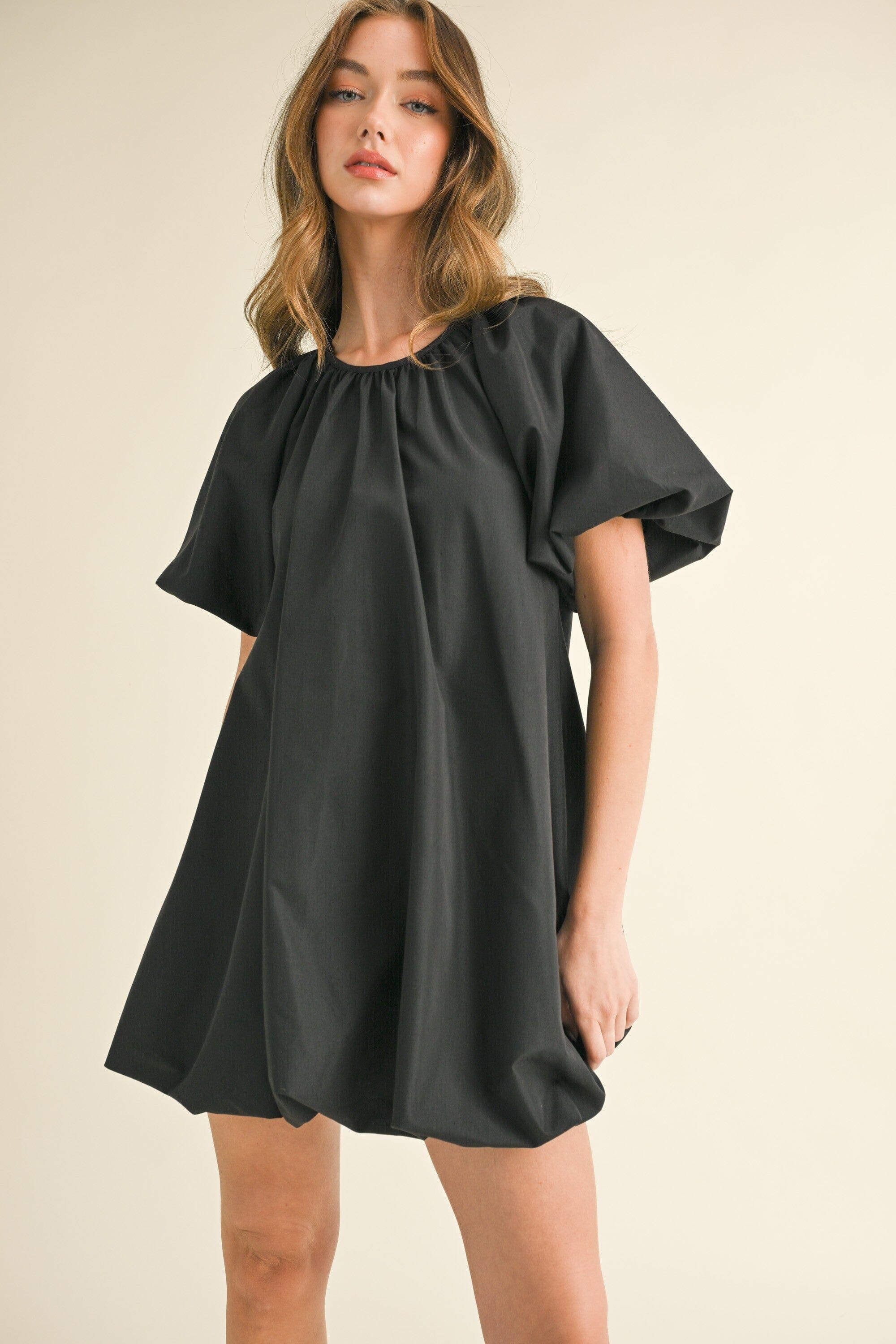 PUFF SLEEVE BUBBLE HEM MINI DRESS Klesis 