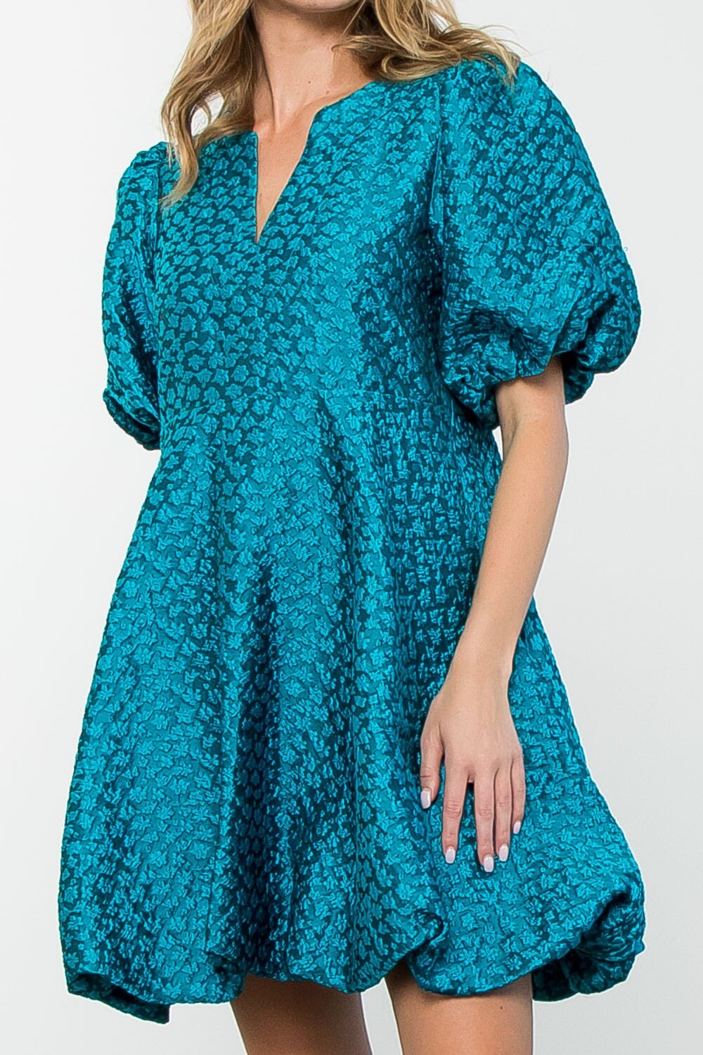 Puff Sleeve Textured Dress thml 