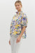 Purple and Yellow Floral Banded Top Entro 