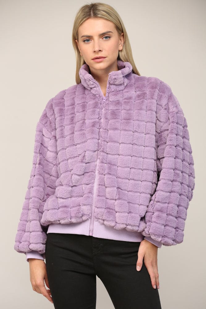 Purple Faux Fur Jacket Fate 