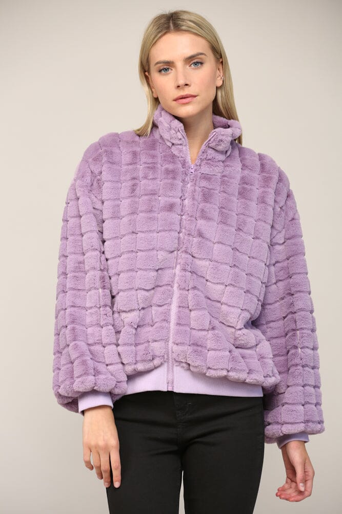 Purple Faux Fur Jacket Fate 