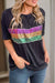 Purple, Green and Gold Sequin Striped Colorblock Shewin 