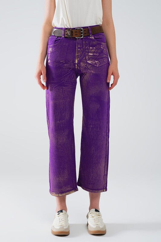 Purple Jeans with Metallic Gold Finish Q2 