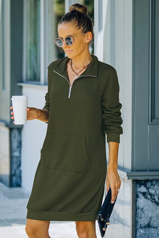 Quarter Zip Sweater Dress SNAPSomething New And Pretty