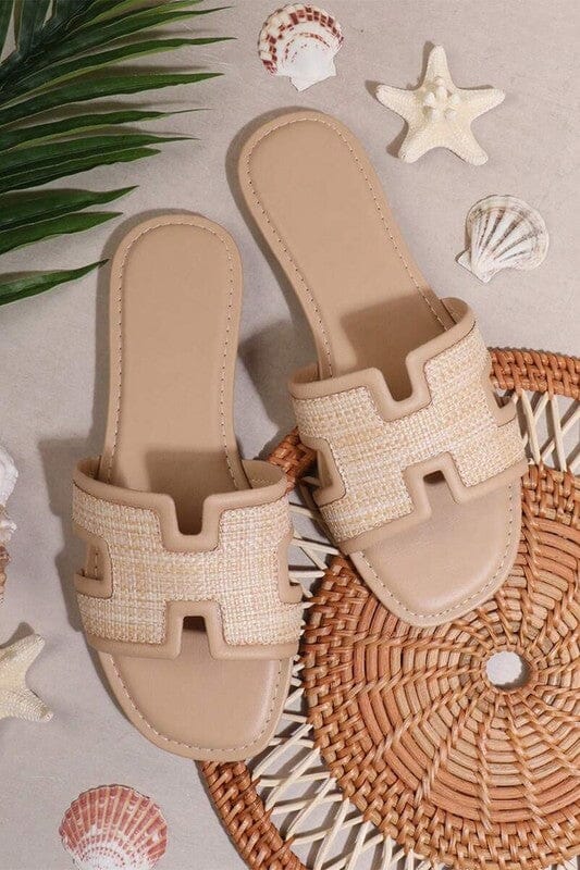 Raffia Nude H Sandals Shewin 