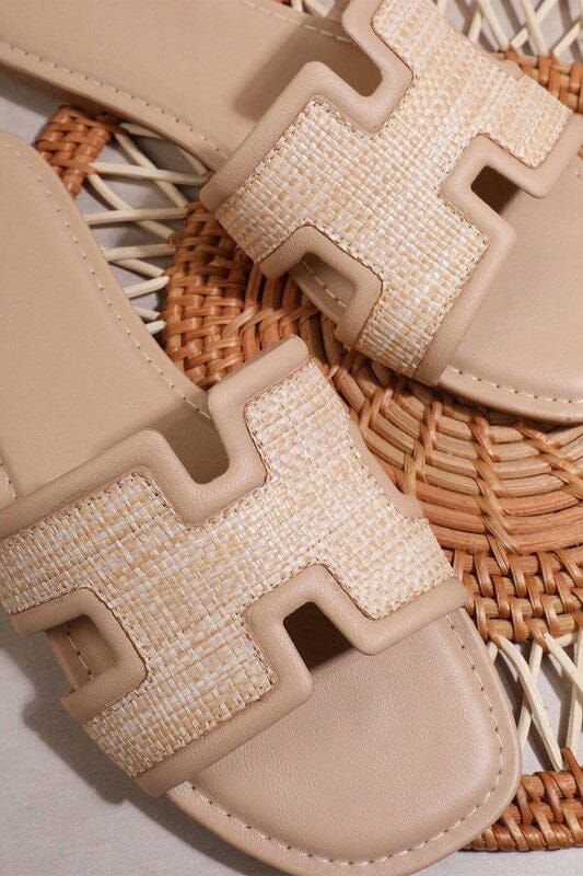 Raffia Nude H Sandals Shewin 