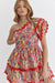 Red Floral Print One-Shoulder Dress with Ric Rac entro 