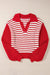 Red Lantern Sleeve Stripe Knit Sweater Kentce 